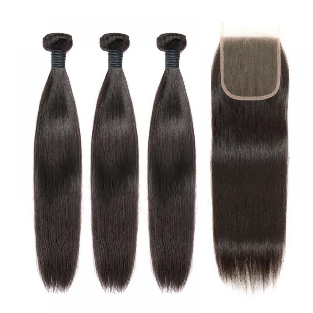 Buy cheap Brazilian Virgin Hair Bundles With 4x4 Lace Closure Straight ...